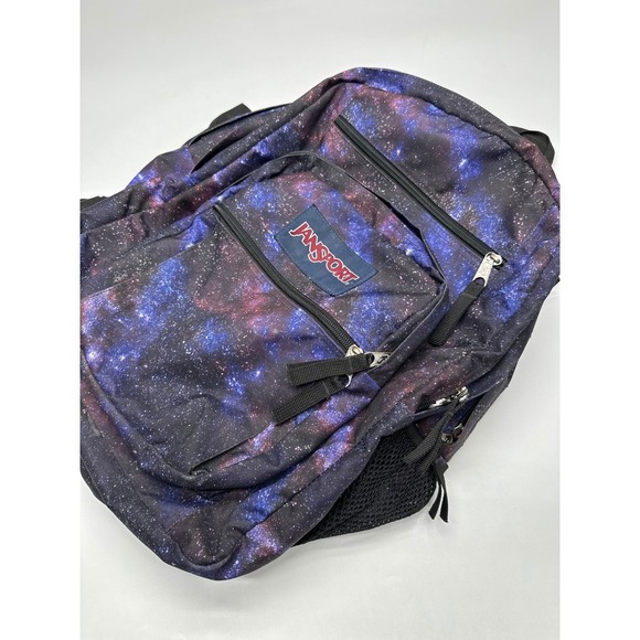 JanSport Backpack Galaxy Print School Book Bag Travel Laptop Purple Blue - Picture 3 of 6